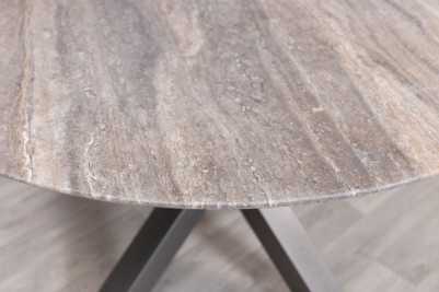 Travertine Top Round Dining Table Range - 130cm